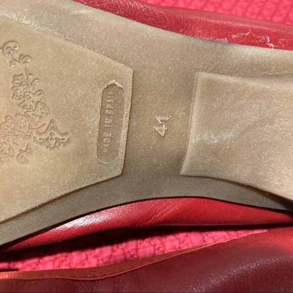 DORKING Sz 41 by Fluchos Red Metallic Slip-On Square  Toe Shoes Made In Spain - Picture 5 of 8